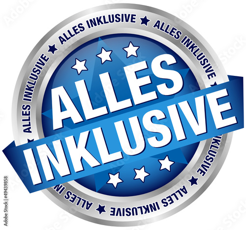 Button Banner "Alles inklusive" blau/silber