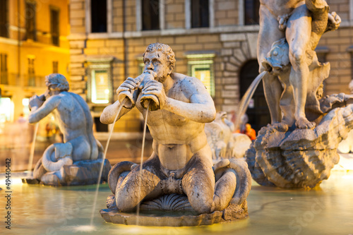 Canvastavla Northward view of the Piazza Navona with the fontana del Moro