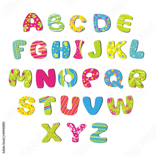 Vector bright children's alphabet