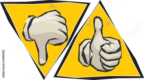 Thumbs down and up