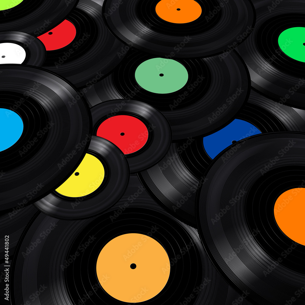 Vinyl records background