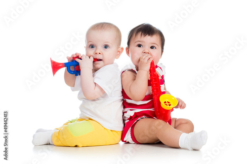 Funny babies girls  with mu...