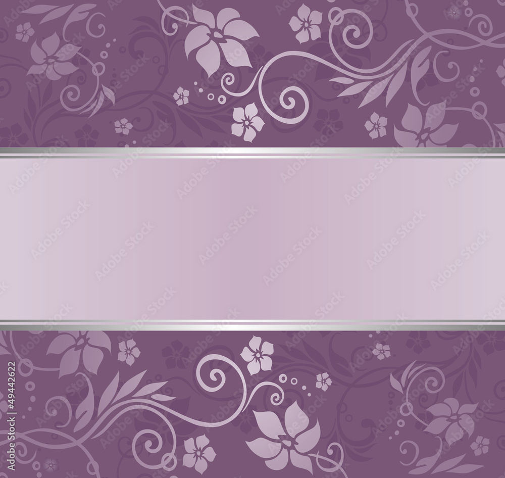 violet and silver  luxury vintage wallpaper with copyspace