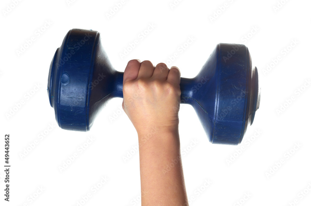 hand holding a dumbbell hand holding a dumbbell