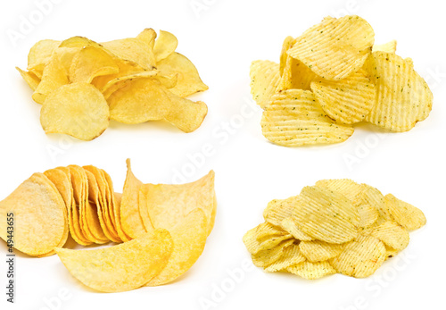 Wallpaper Mural Collage of potato chips on white Torontodigital.ca