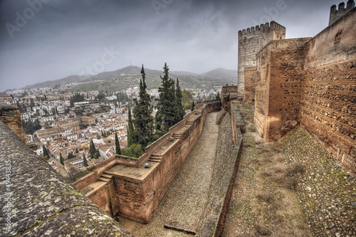 Alcazaba of Alhambra view from Tore De La Veda