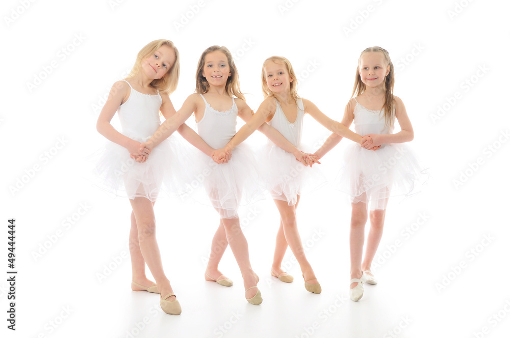 Group of little ballet dancers Group of little ballet dancers