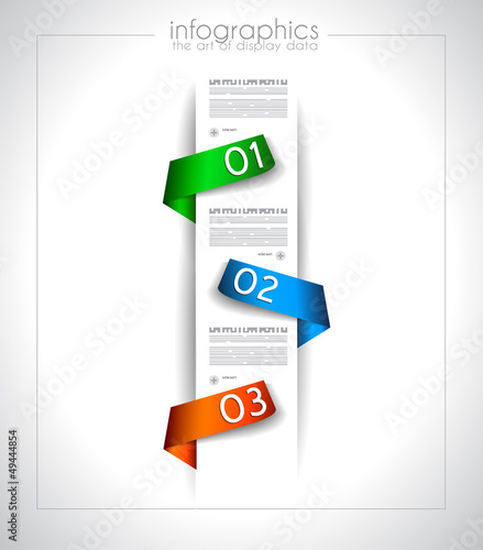 Infographic template design with paper tags