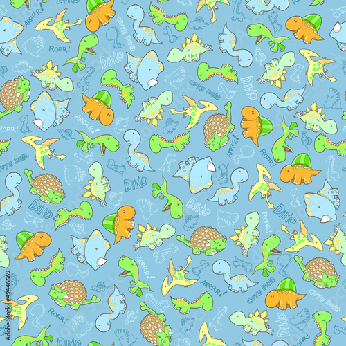 Dinosaur Seamless Pattern Vector