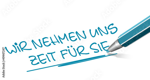Werbung/Service Zeit nehmen