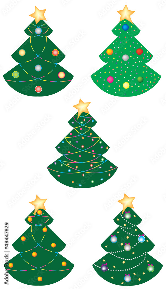 Vector collection of Christmas trees