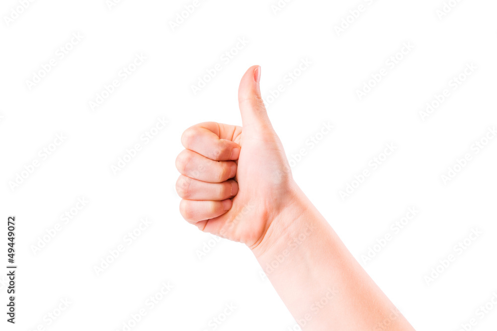 Child's hand with thumb up. Positivity sign Child's hand with thumb up. Positivity sign