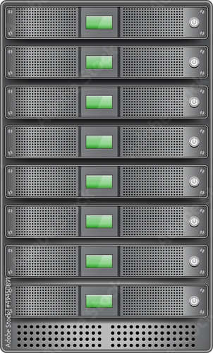 Servers in installed in rack
