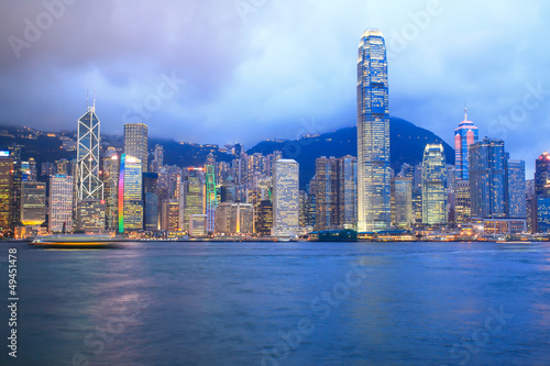Victoria Harbour at night ,Hong Kong China