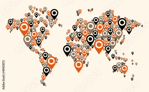 Gps world map background