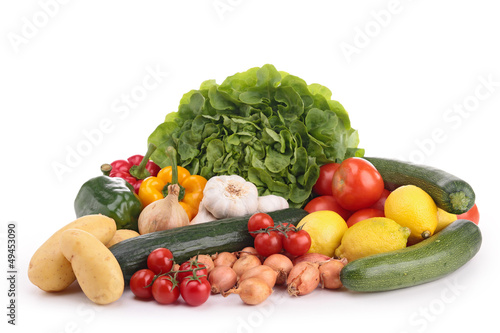 heap of vegetables isolated on white