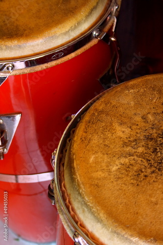 Set of caribbean conga drums photo