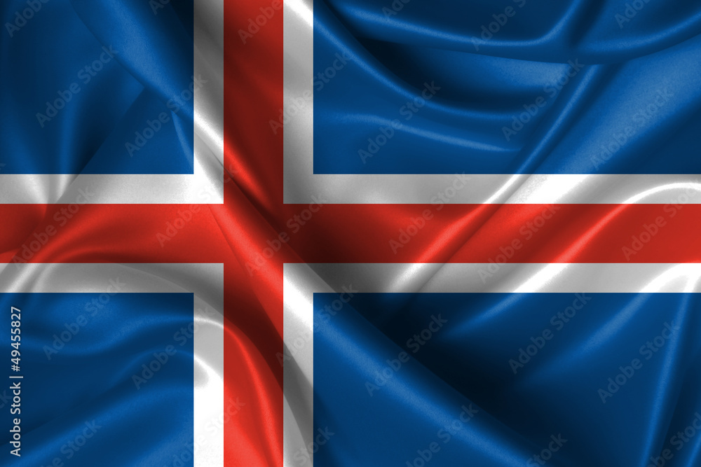 Fototapeta premium Wavy Flag of Iceland