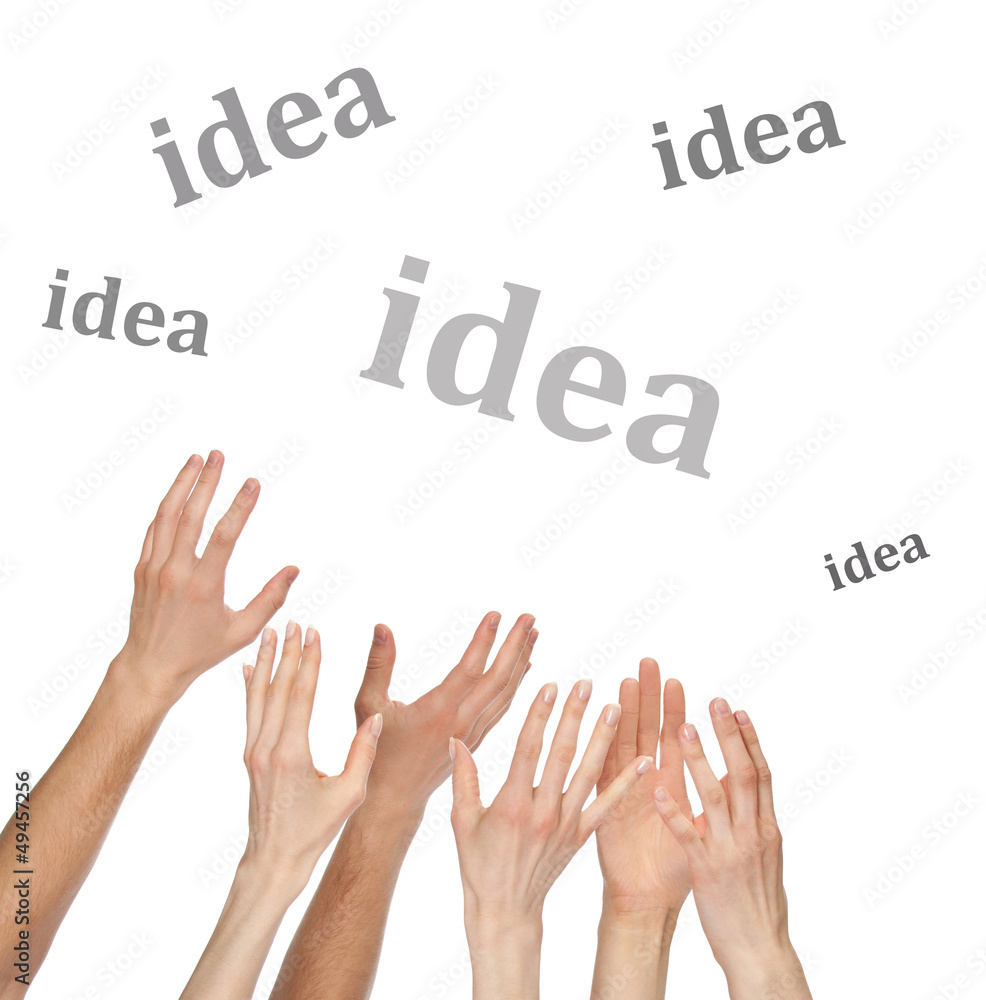 Many hands want to catch a word Many hands want to catch a word