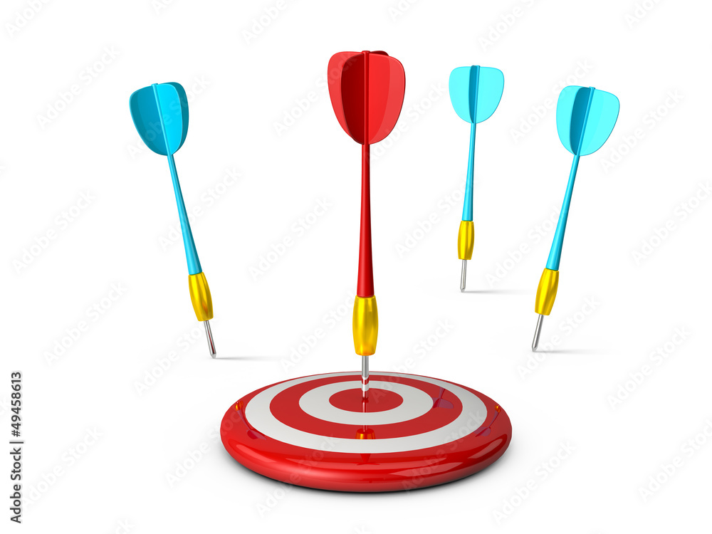 Red Target with Plastic Dart Arrows Red Target with Plastic Dart Arrows