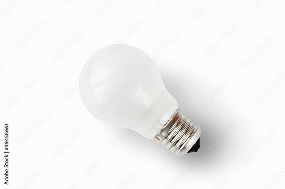 A white bulb on white background A white bulb on white background