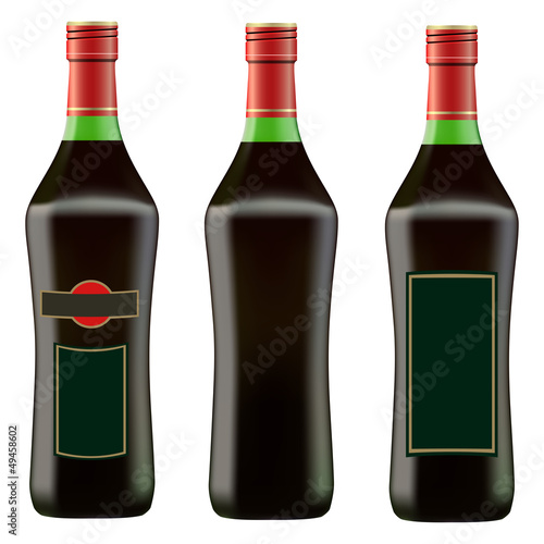 green bottle of red martini