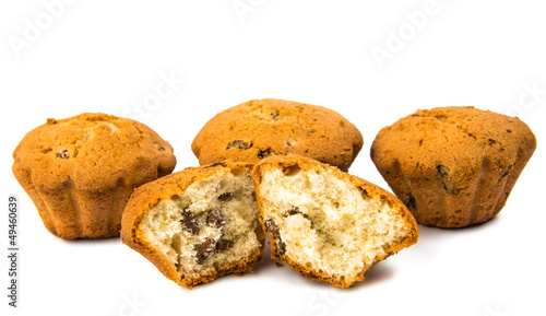 muffins with raisins isolated