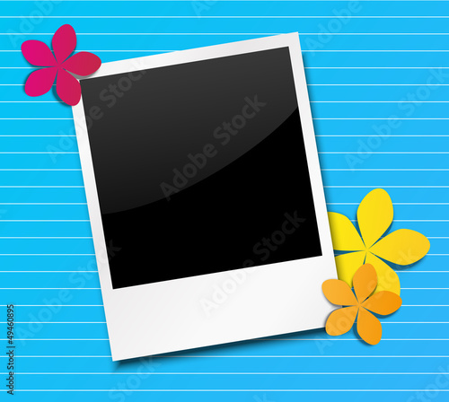 Photo card with paper flowers