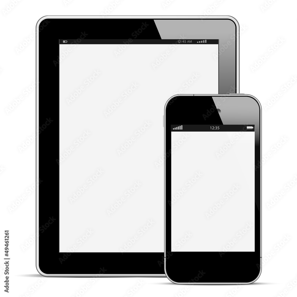 Modern digital tablet PC with mobile smartphone Modern digital tablet PC with mobile smartphone