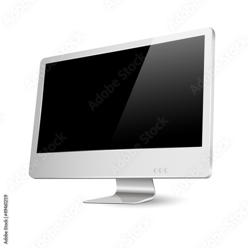Modern computer monitor with black screen