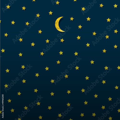 Moon and stars from paper