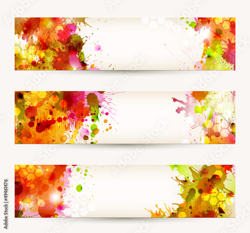 Set of three headers. Bright Abstract artistic Backgrounds.