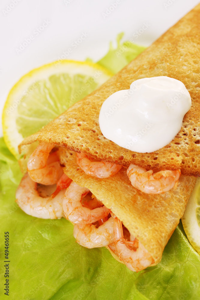 pancake with sour cream