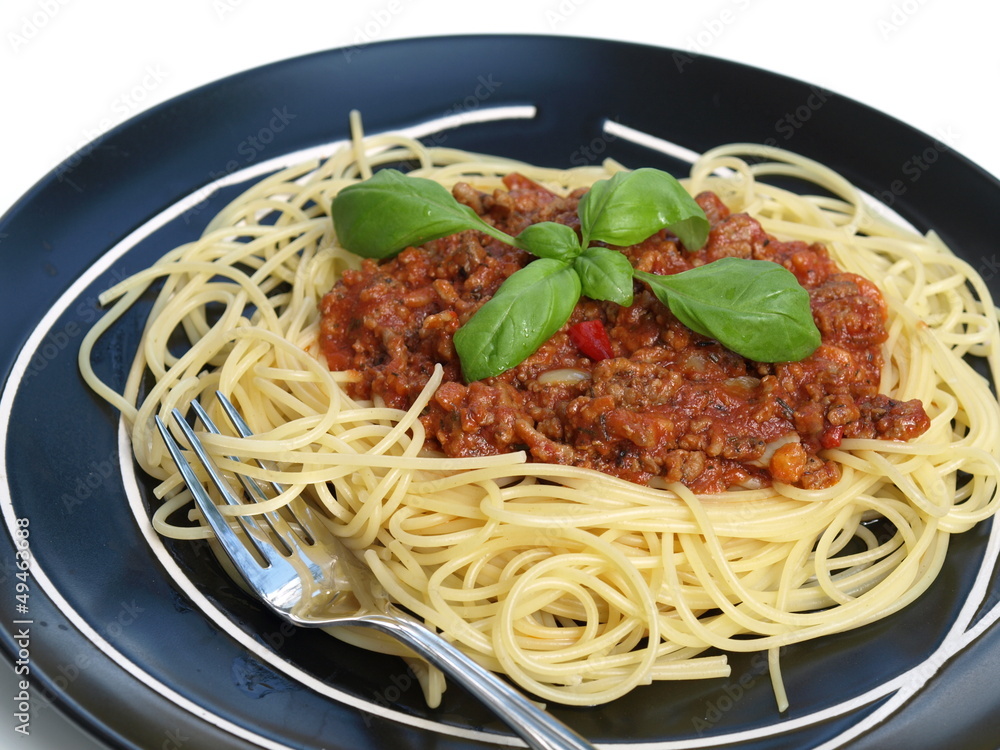 Portion of spaghetti meal
