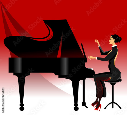 piano black and red