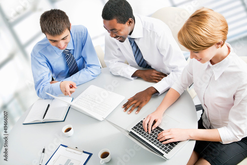 Businesspeople working at meeting