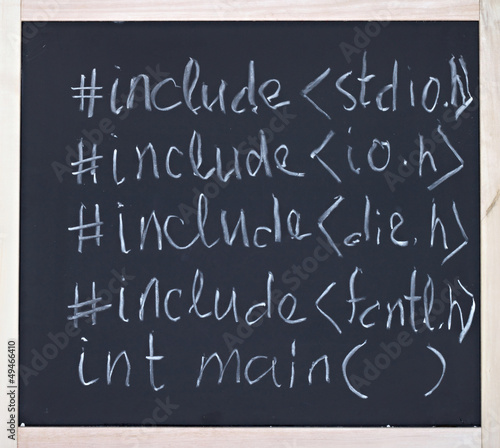 Programming language expressions in chalk on blackboard
