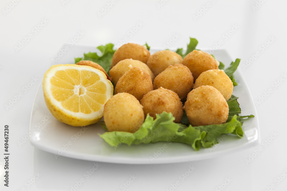 A plate with croquettes A plate with croquettes
