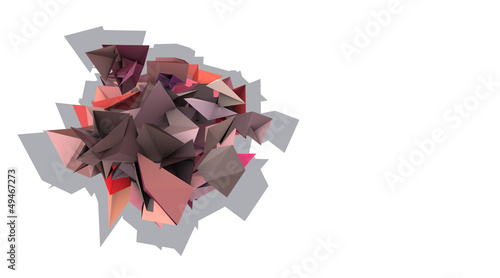 3d abstract pink spiked electric shape © johnjohnson