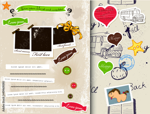 Vintage scrapbook elements set 3.