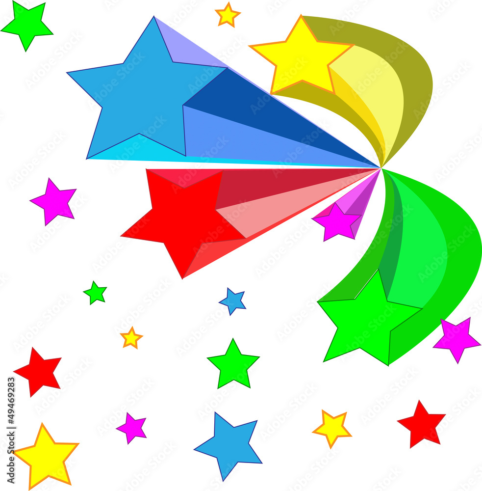 Obraz premium abstract many star struck a green background