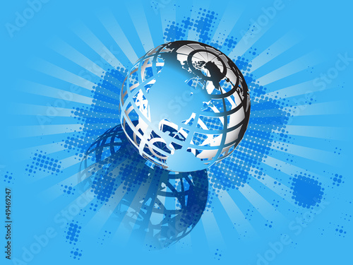 blue and globe