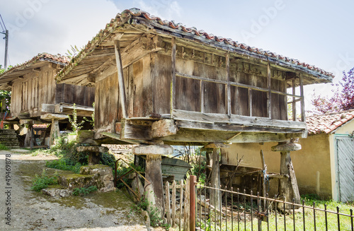 Granary of Asturias raised by pillars and known as "horreo"