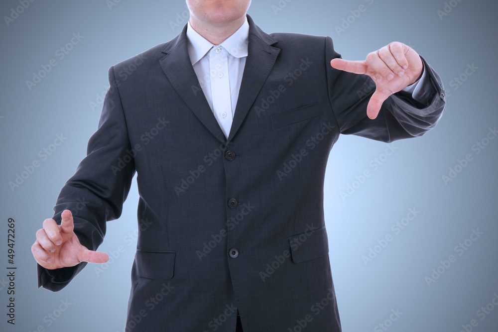 Business man with empty hands isolated on white Business man with empty hands isolated on white