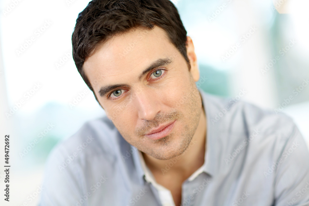 Portrait of handsome man with dark hair Portrait of handsome man with dark hair
