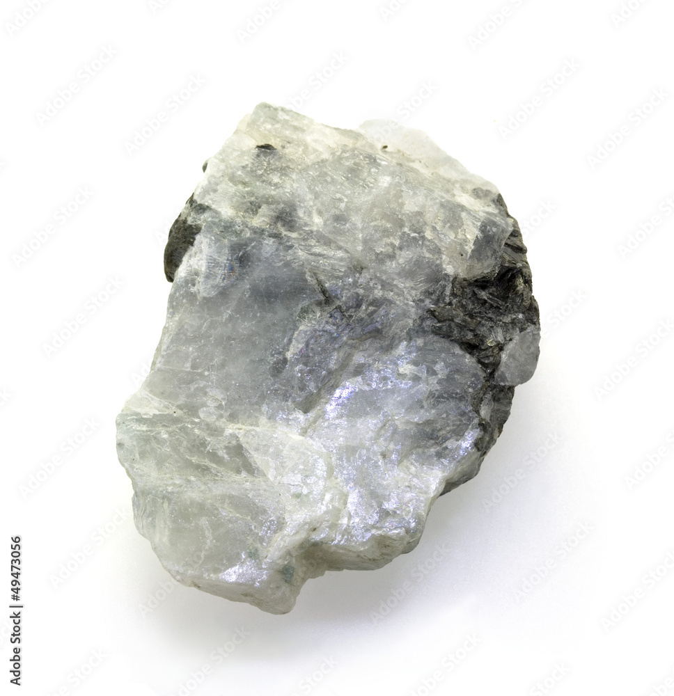 Single Moonstone isolated on a white background Single Moonstone isolated on a white background