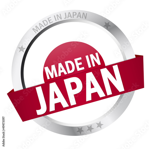Button mit Banner "MADE IN JAPAN"