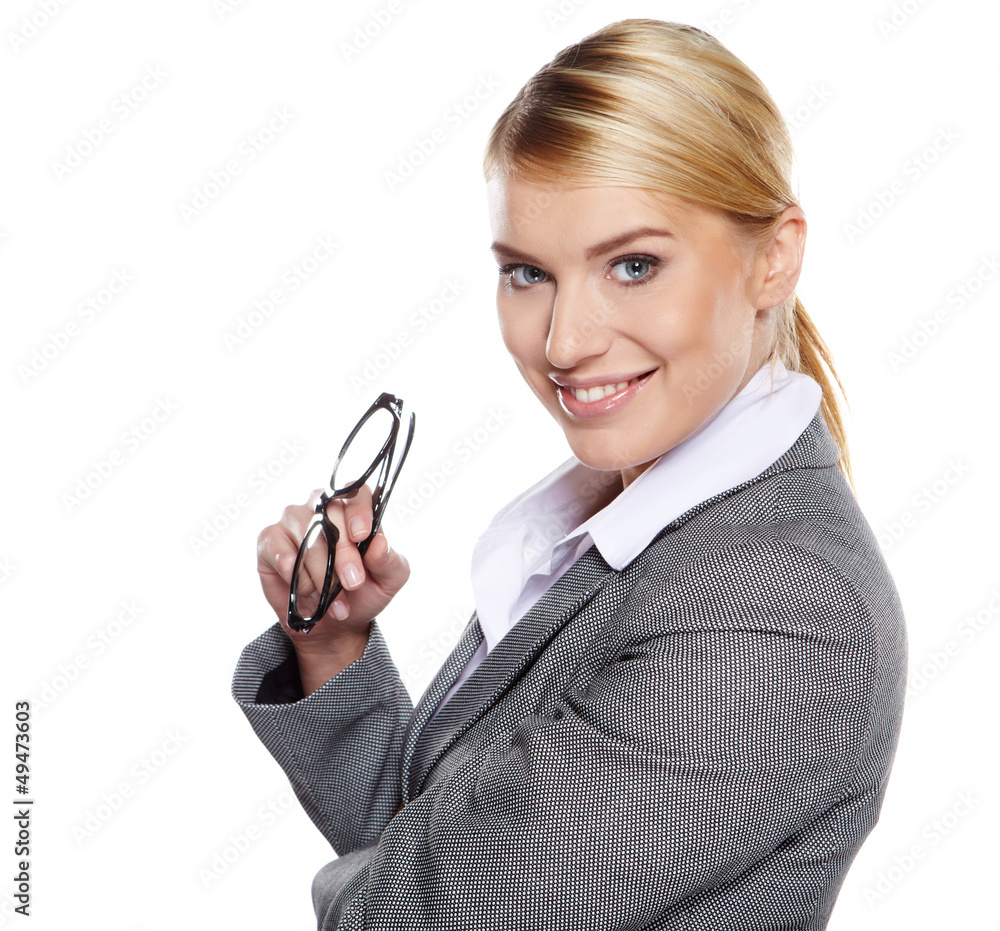 Cute young business woman with glasses Cute young business woman with glasses