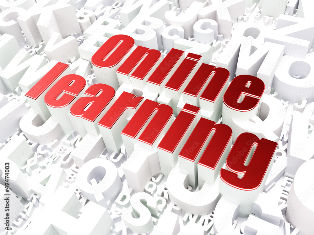 Education concept: Online Learning on alphabet background Education concept: Online Learning on alphabet background