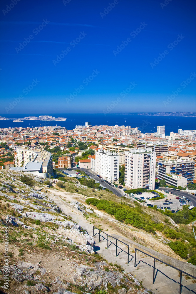 areal view on Marseille from mountian, France areal view on Marseille from mountian, France